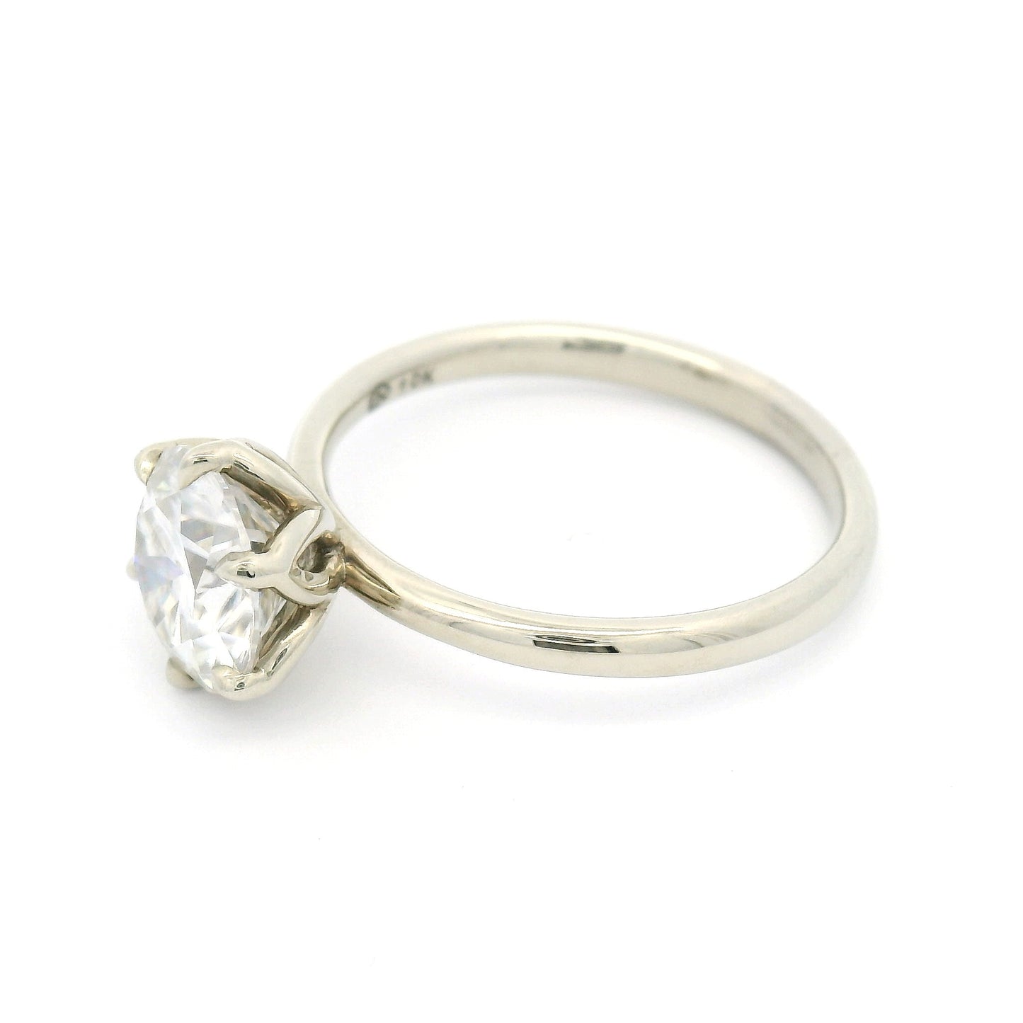 10k White Six-Claw Solitaire with 1.50ct Moissanite
