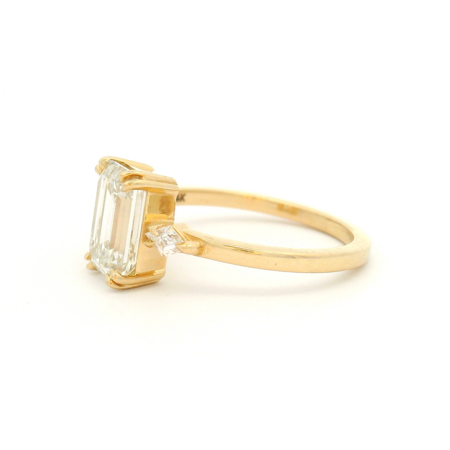 14k Yellow Engagement Ring with 2.03ct Lab-Grown Diamond and Accent Diamonds