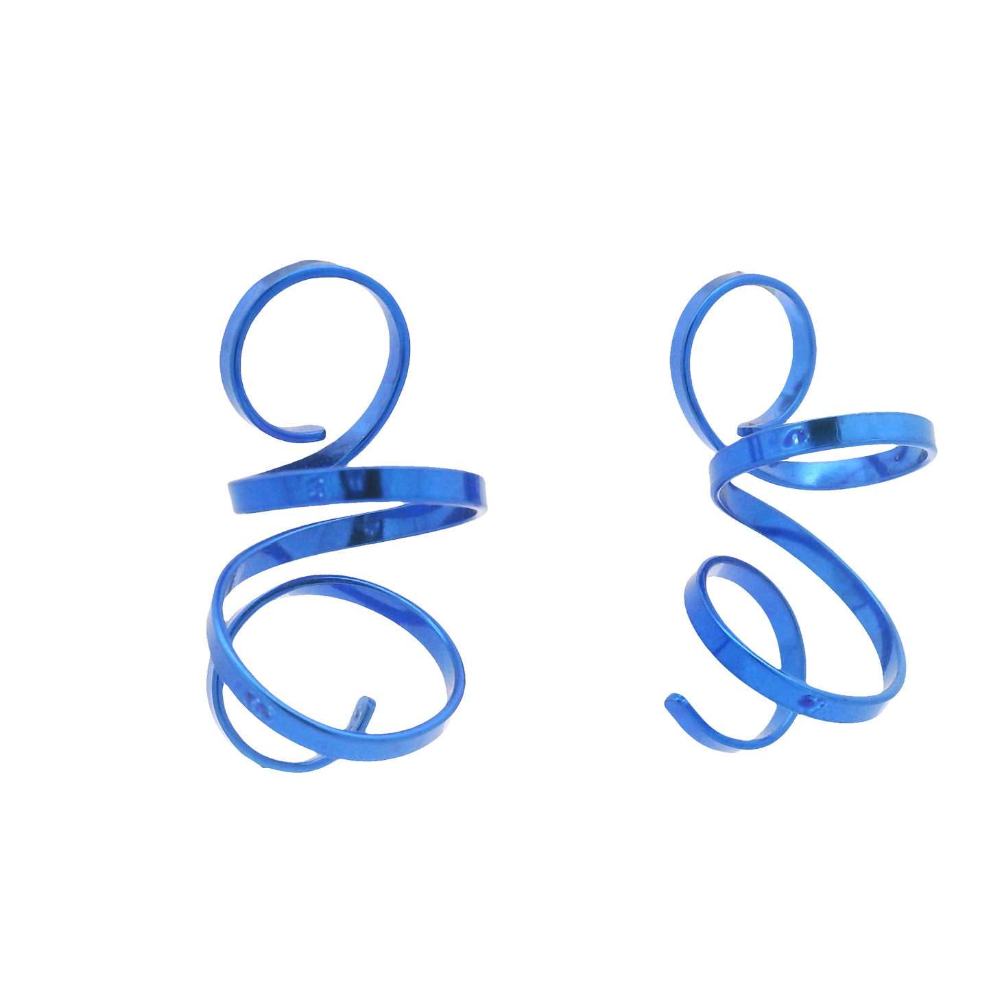 Medium Blue Spiral Earrings