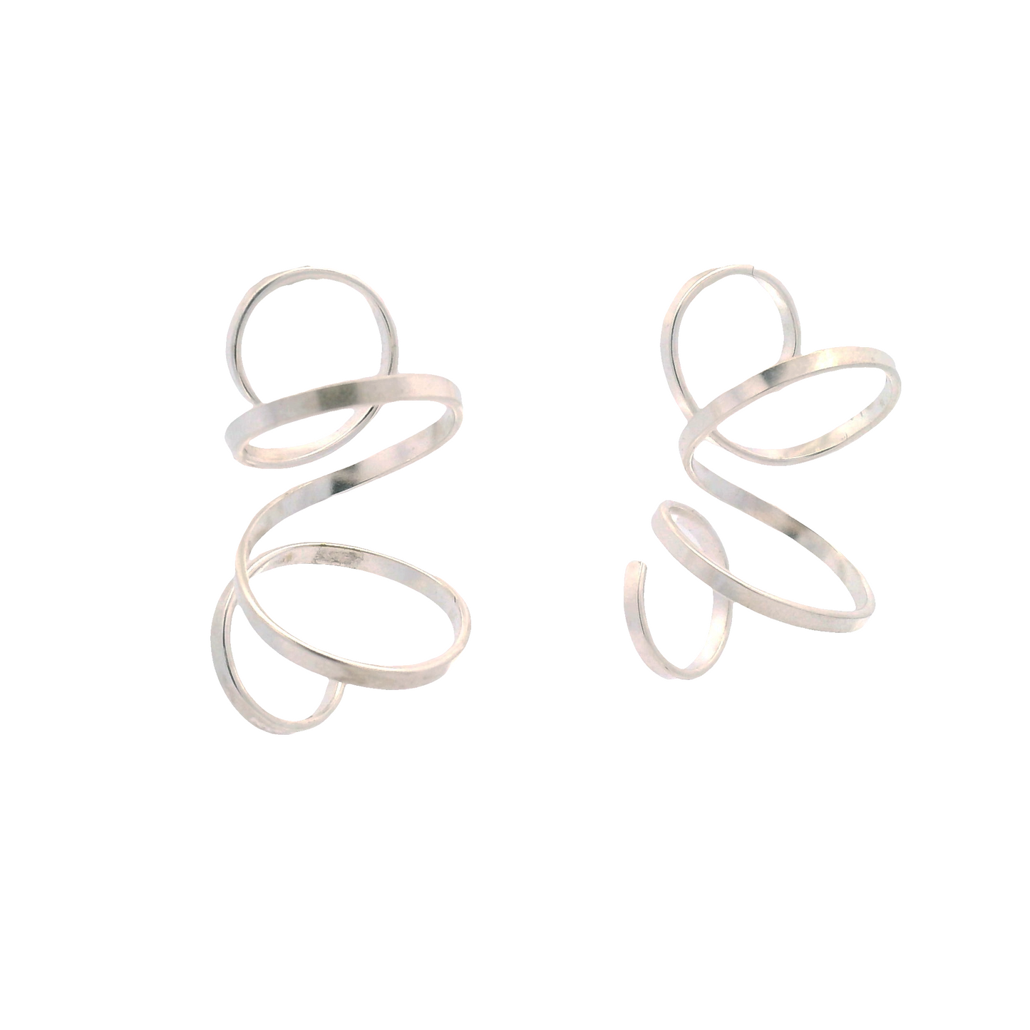 Medium Silver Spiral Earrings