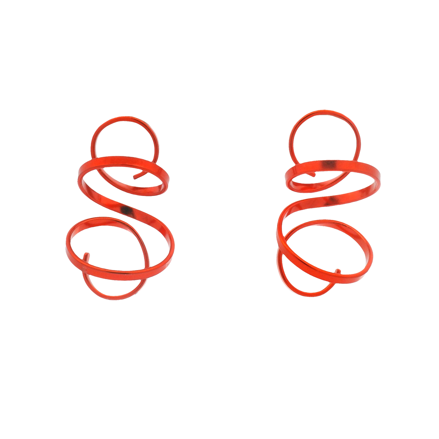 Medium Red Spiral Earrings