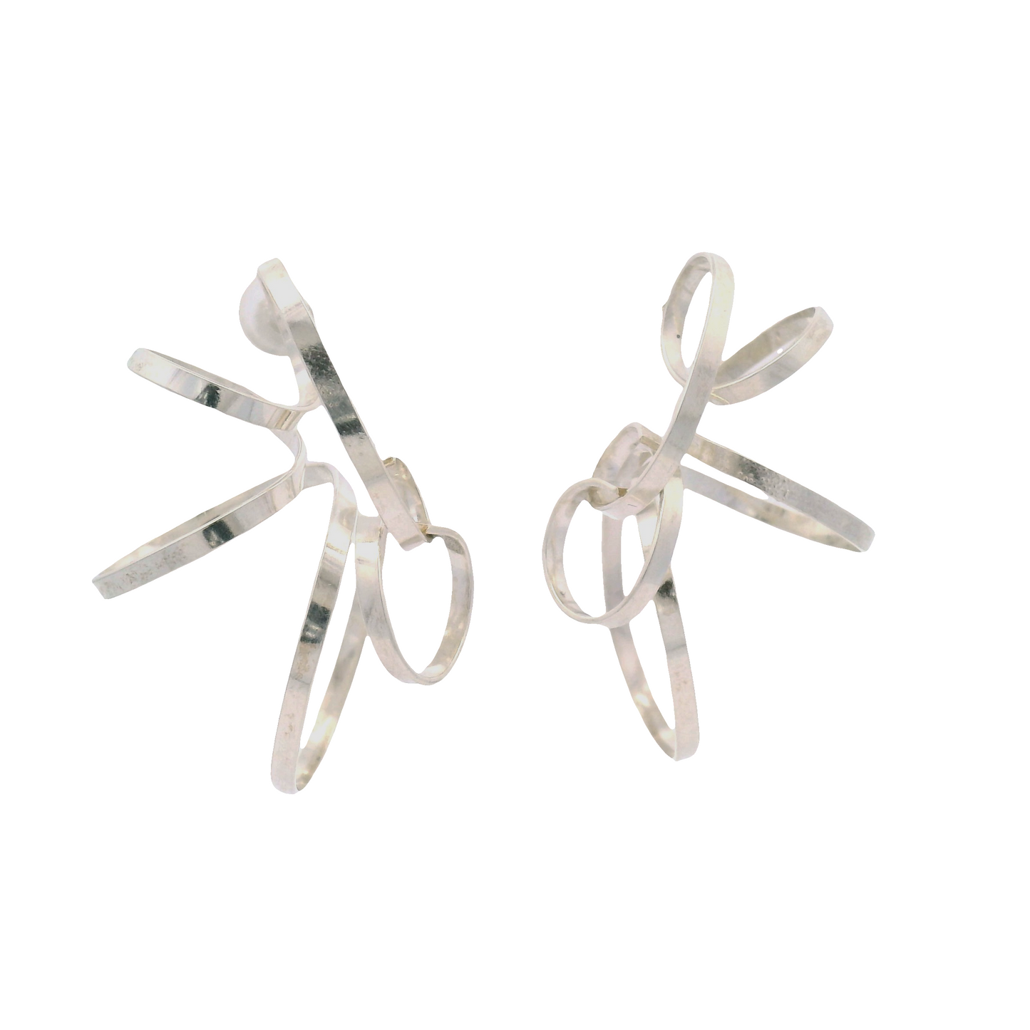 Large Spiral Sterling Silver Earrings