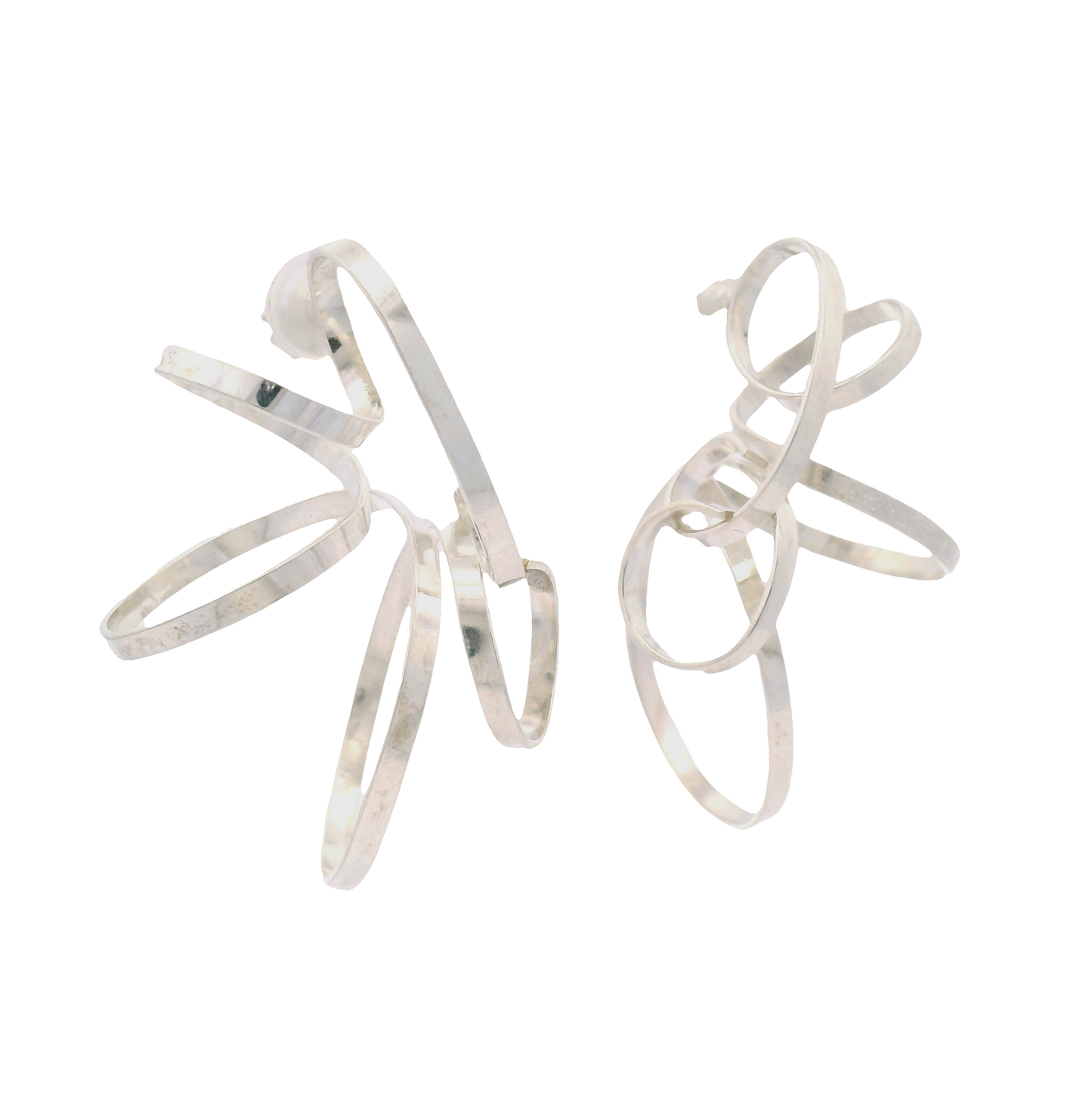 Large Spiral Sterling Silver Earrings