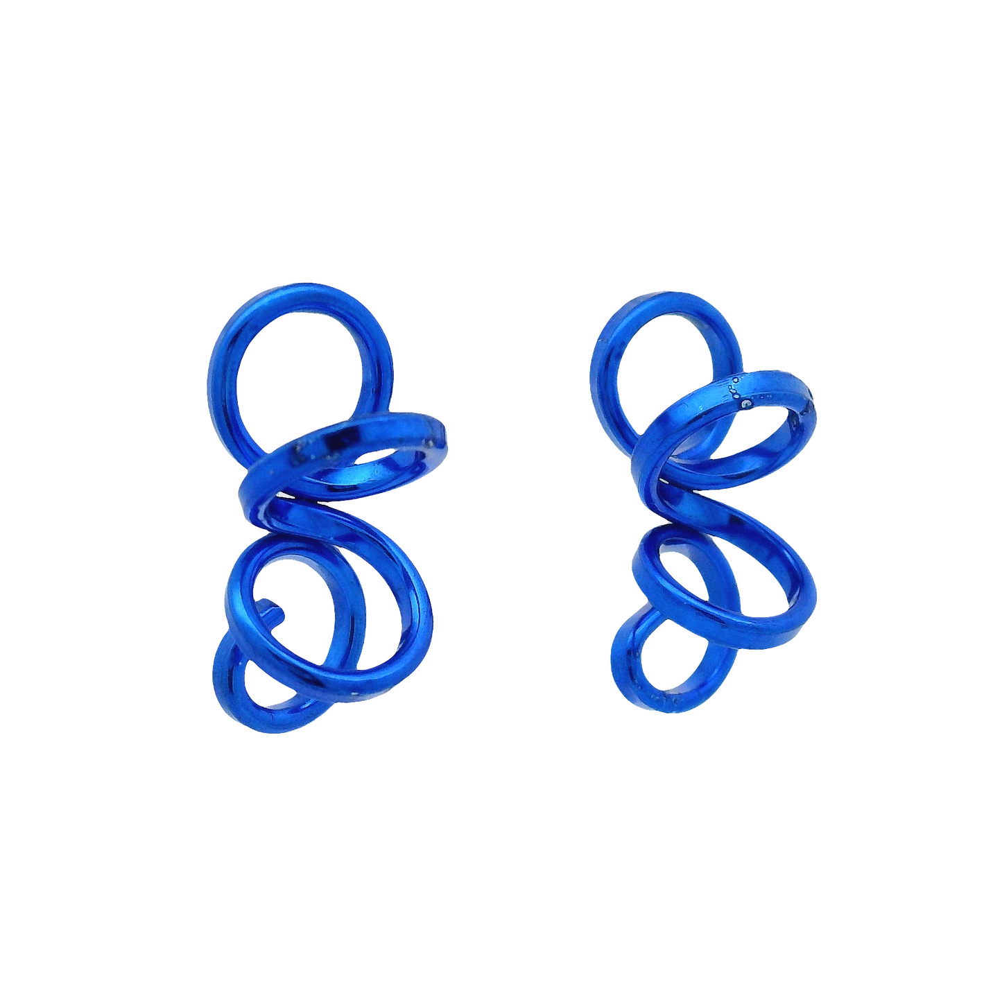 Small Blue Spiral Earrings