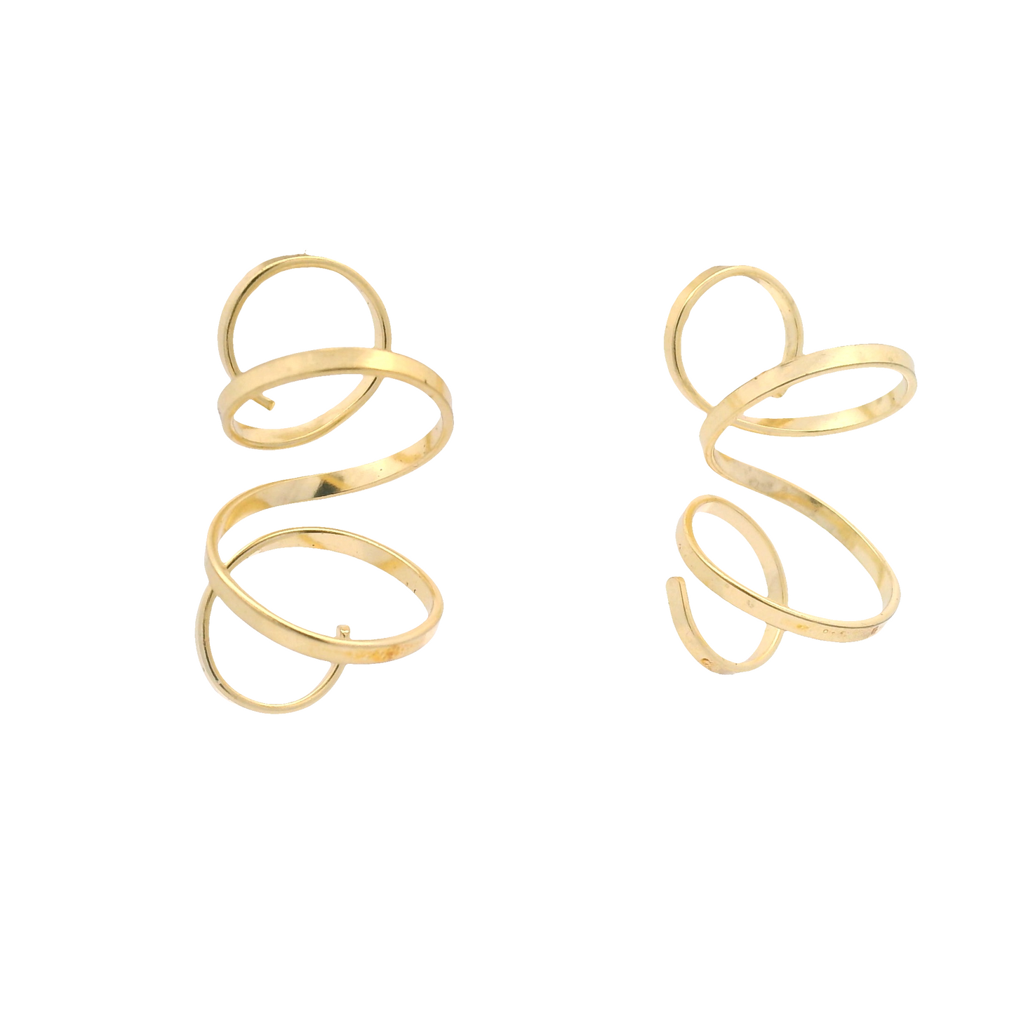 Medium Gold Plated Spiral Earrings