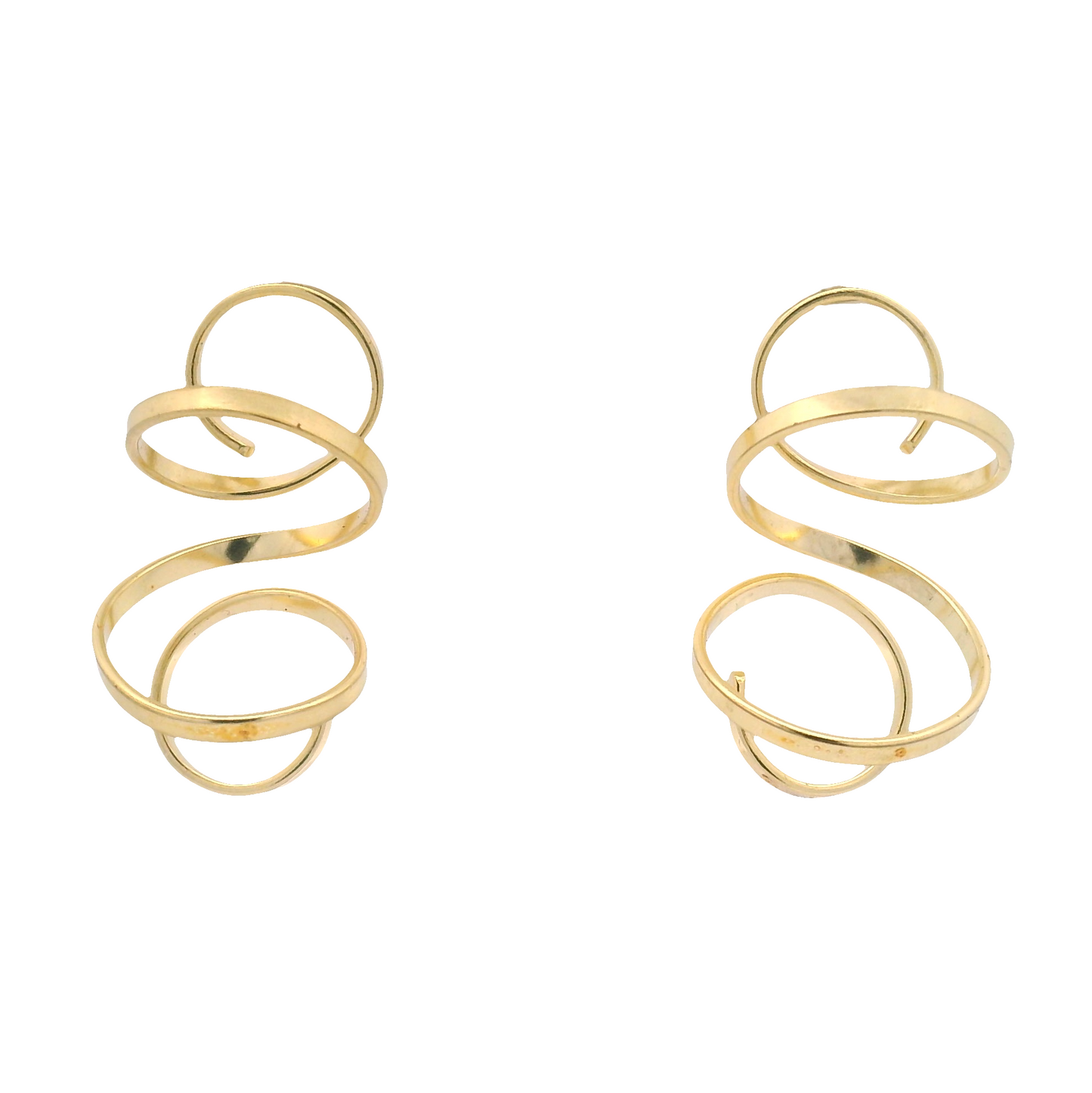 Medium Gold Plated Spiral Earrings