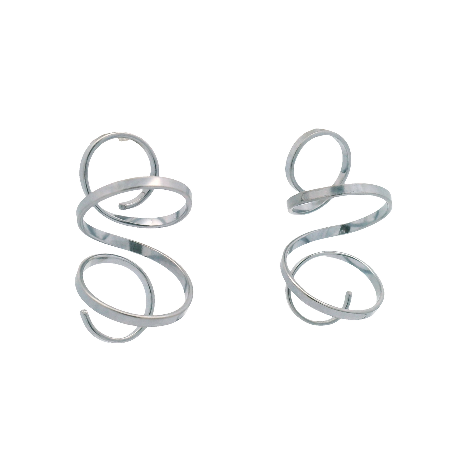 Medium Chrome Spiral Earrings