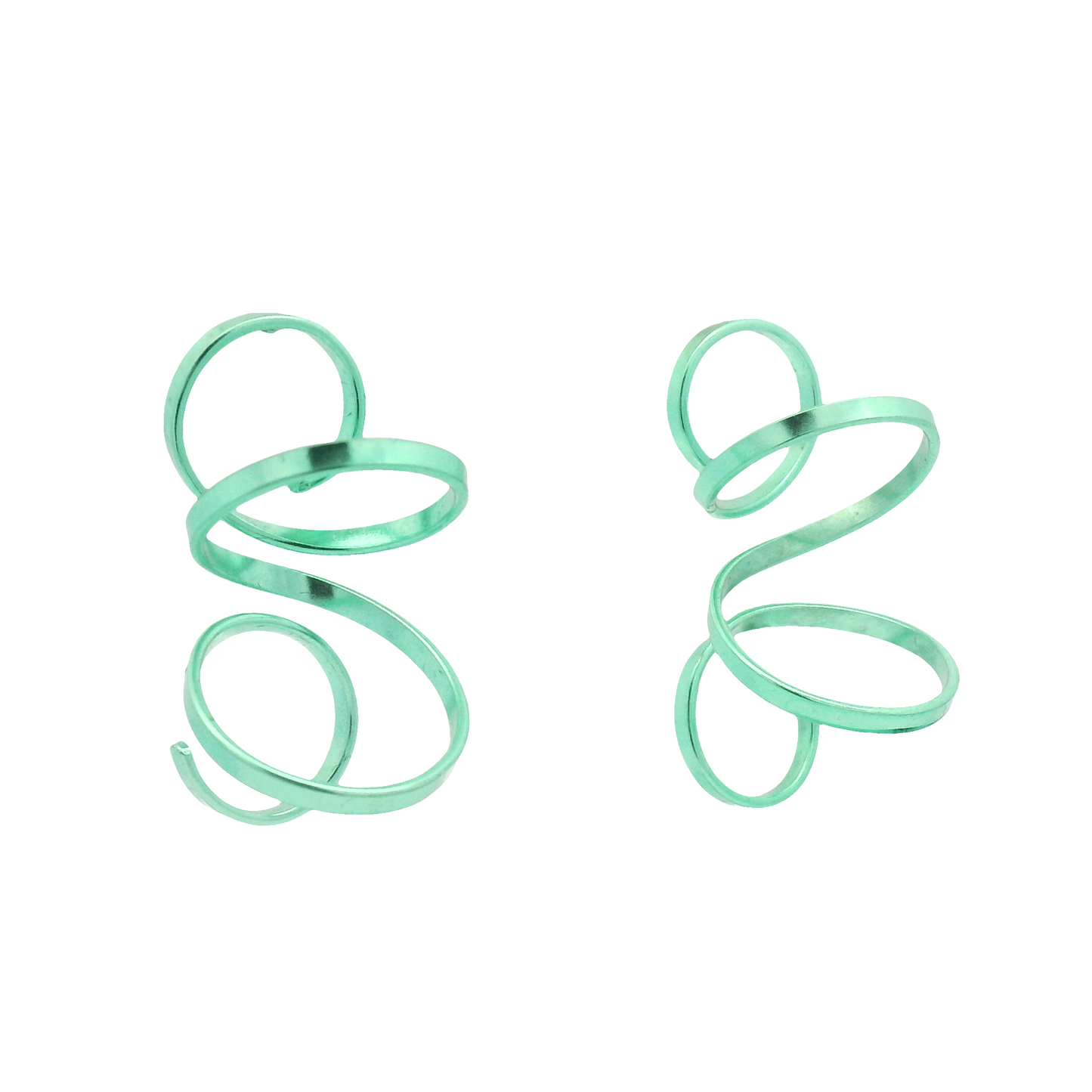 Medium Green Spiral Earrings