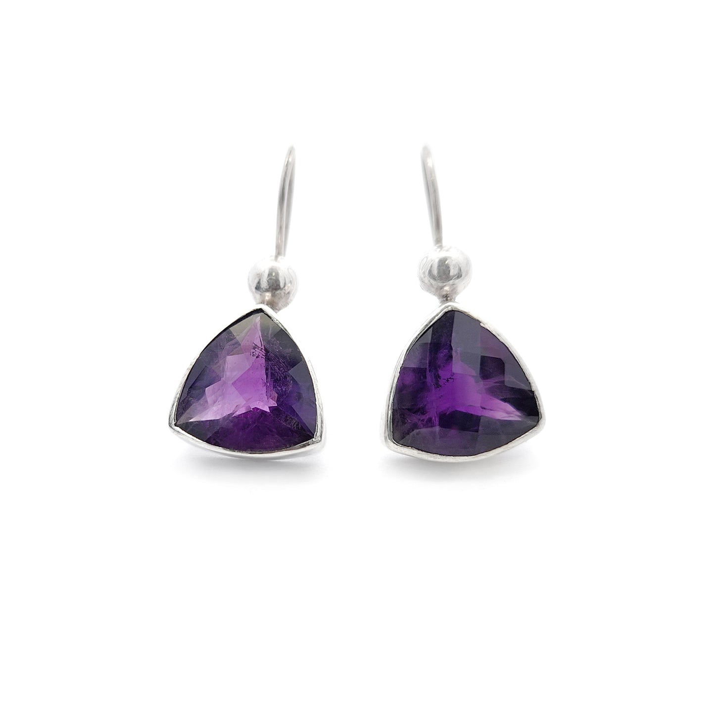 Amethyst Triangle Earrings
