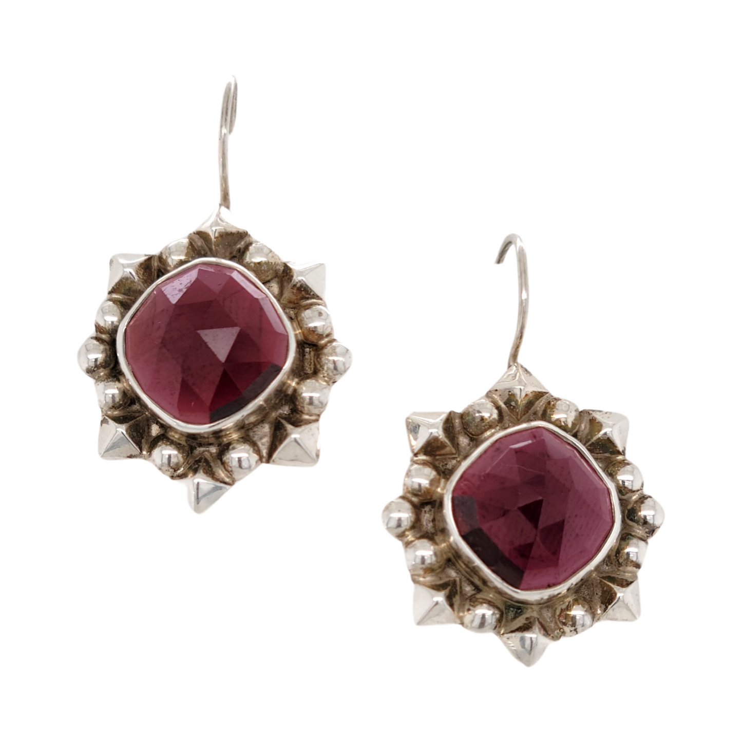 Garnet Flower Earrings