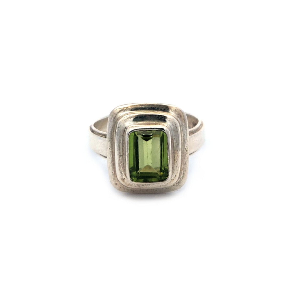 Peridot Rectangle Bezel Ring