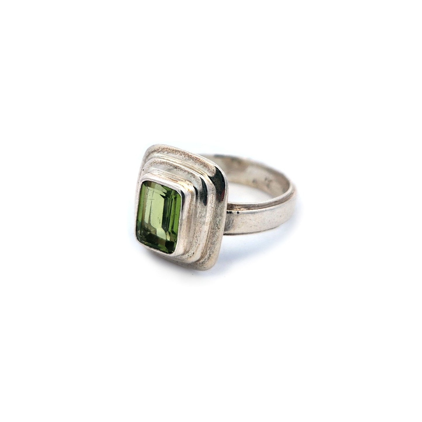 Peridot Rectangle Bezel Ring