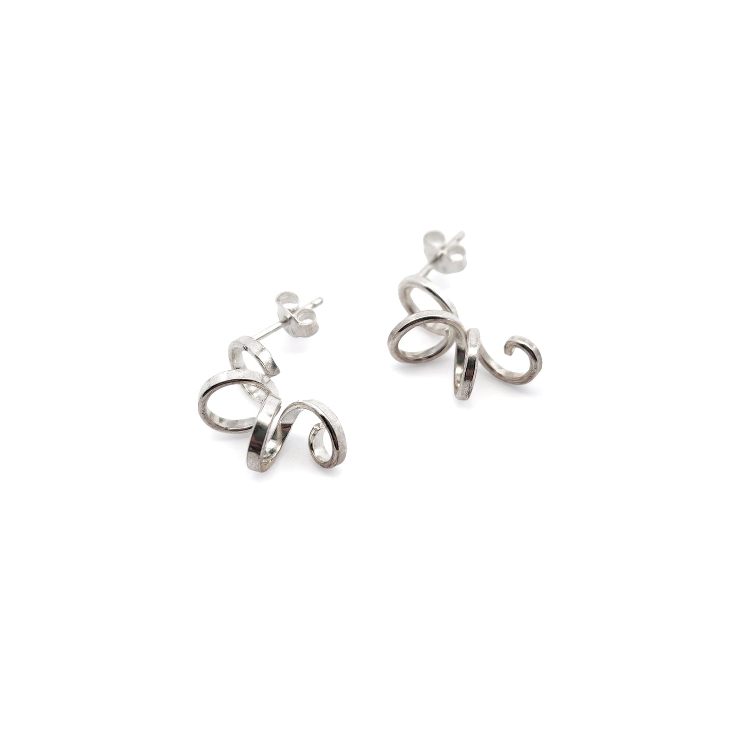 Small Silver Spiral Earrings