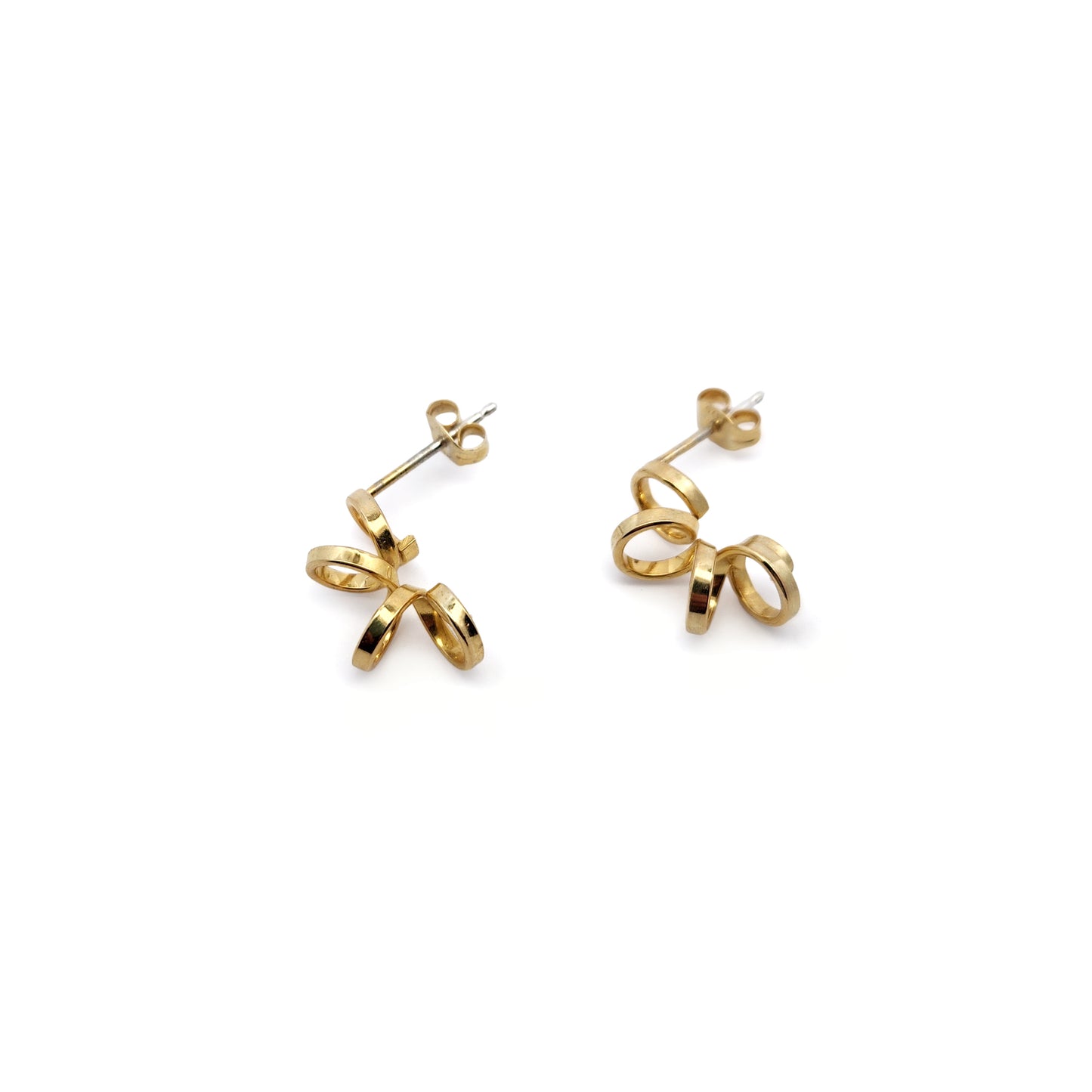 Small Gold Spiral Earrings
