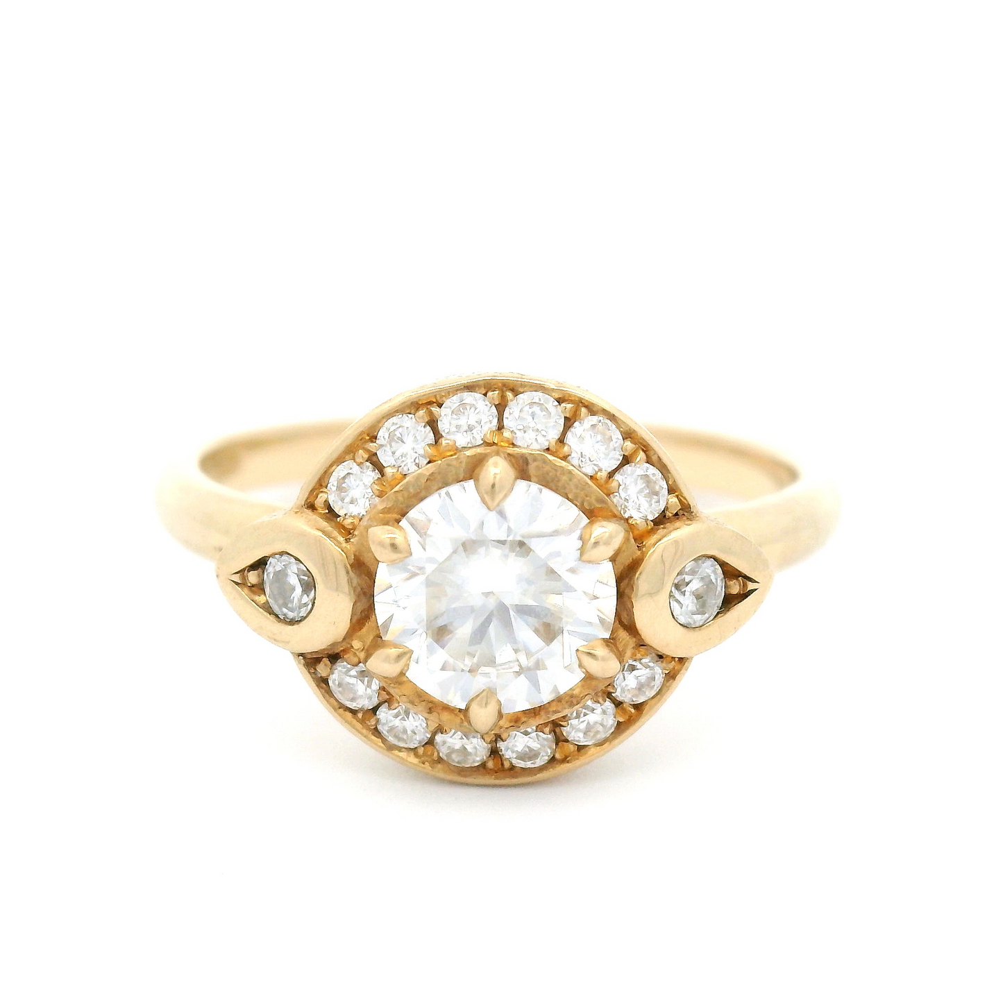 14k Yellow Moissanite Multi-Stone Ring