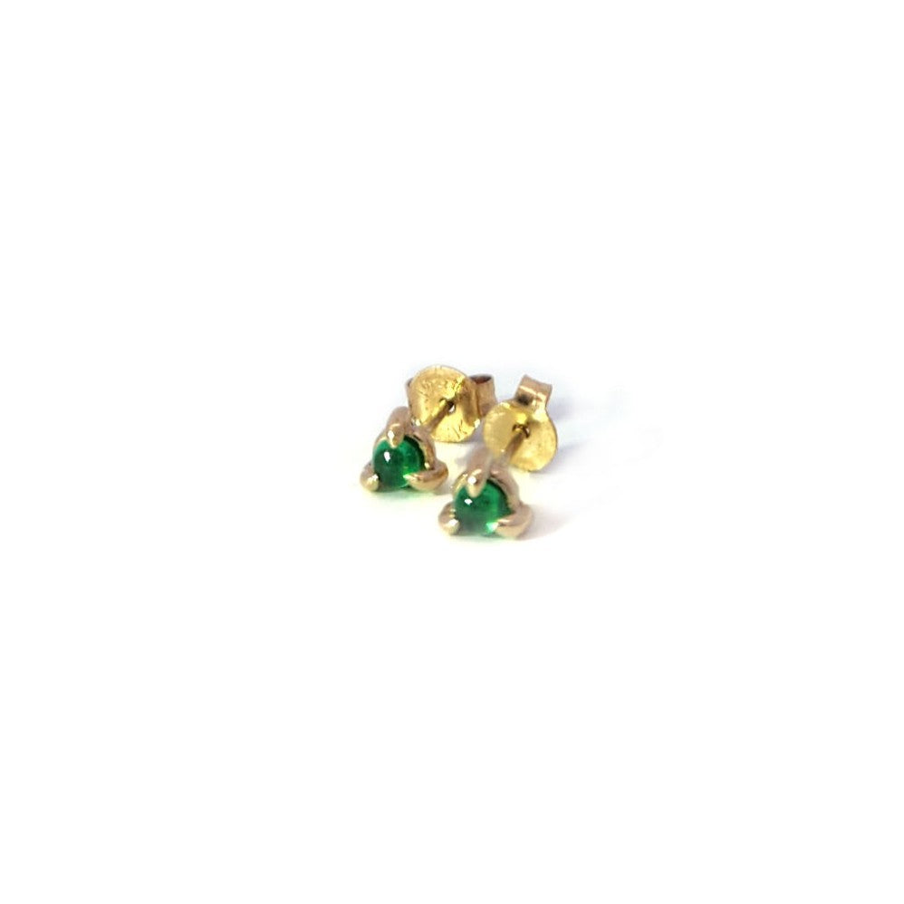 14ky Emerald Stud Earrings