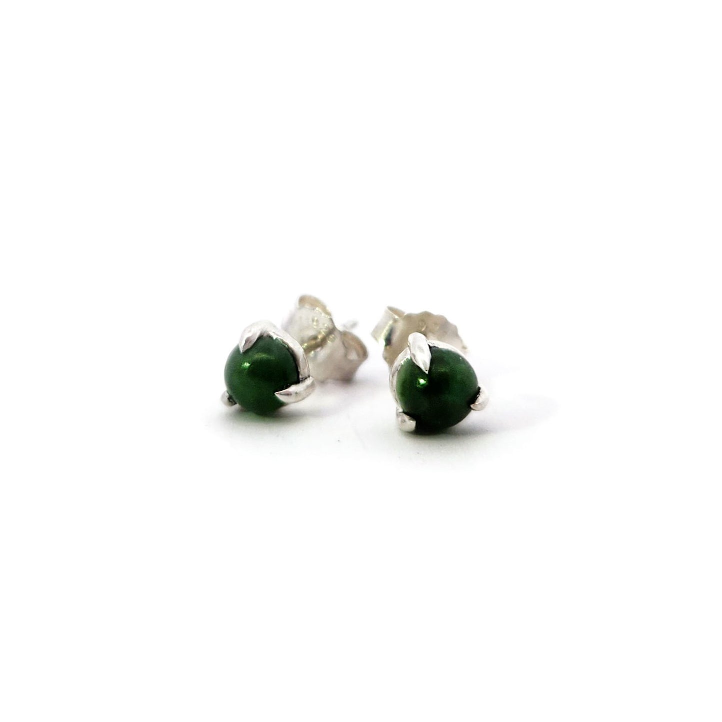 Silver Jade Studs