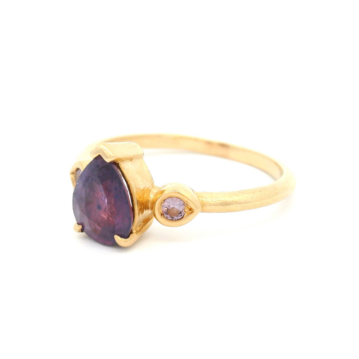 14k Yellow 1.28ct Purple Sapphire Engagement Ring with Accent Purple Sapphires
