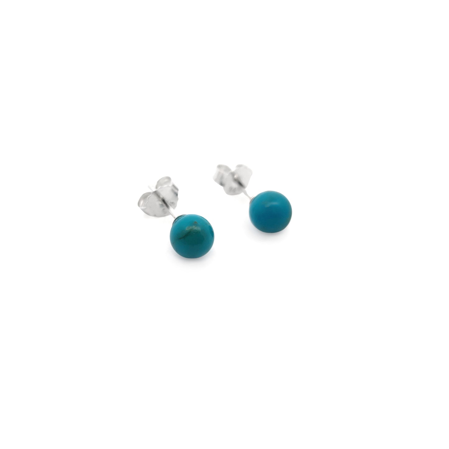 Turquoise Round 6mm Stud Earrings