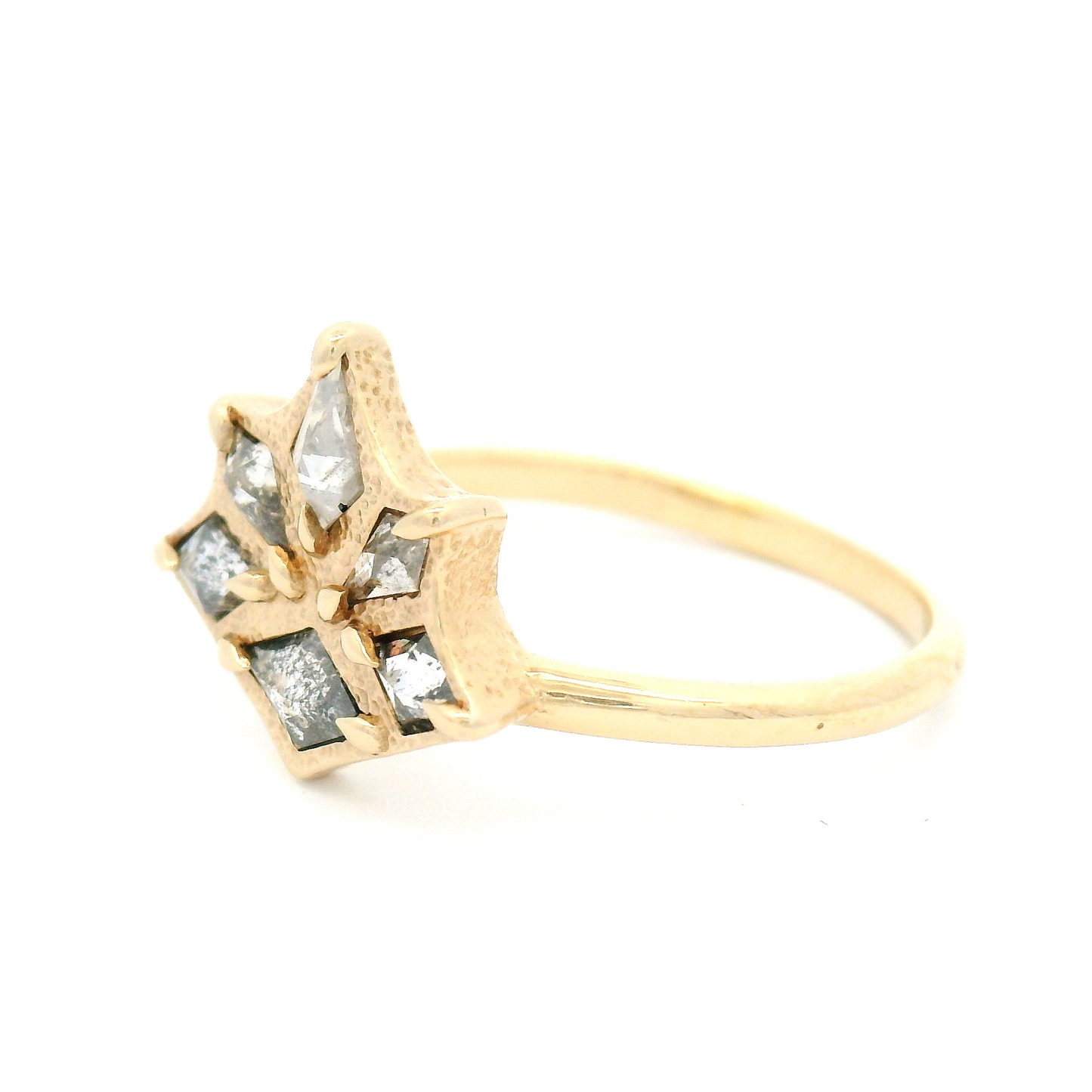 14k Yellow Multi Stone Ring with 0.56cts of Canadian Rose-Cut Diamonds