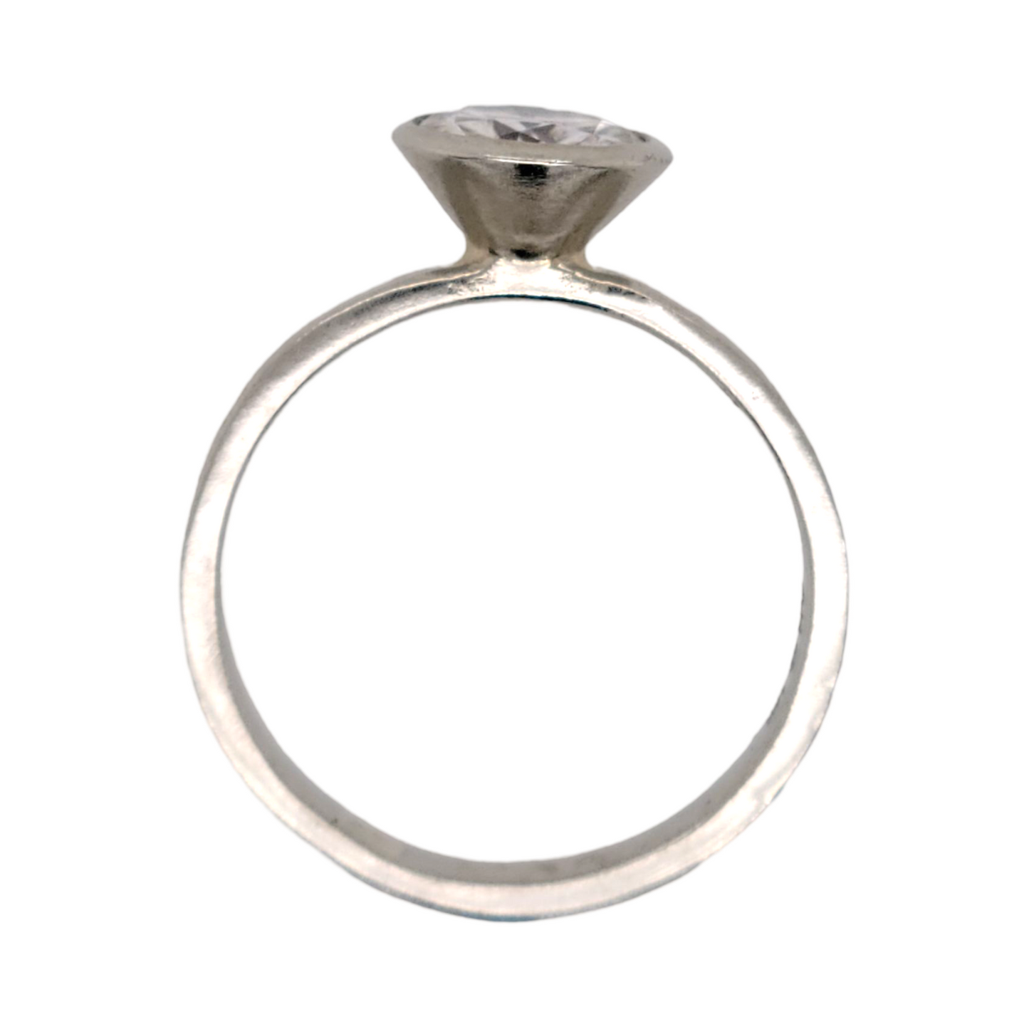 Hammered Bezel Moissanite