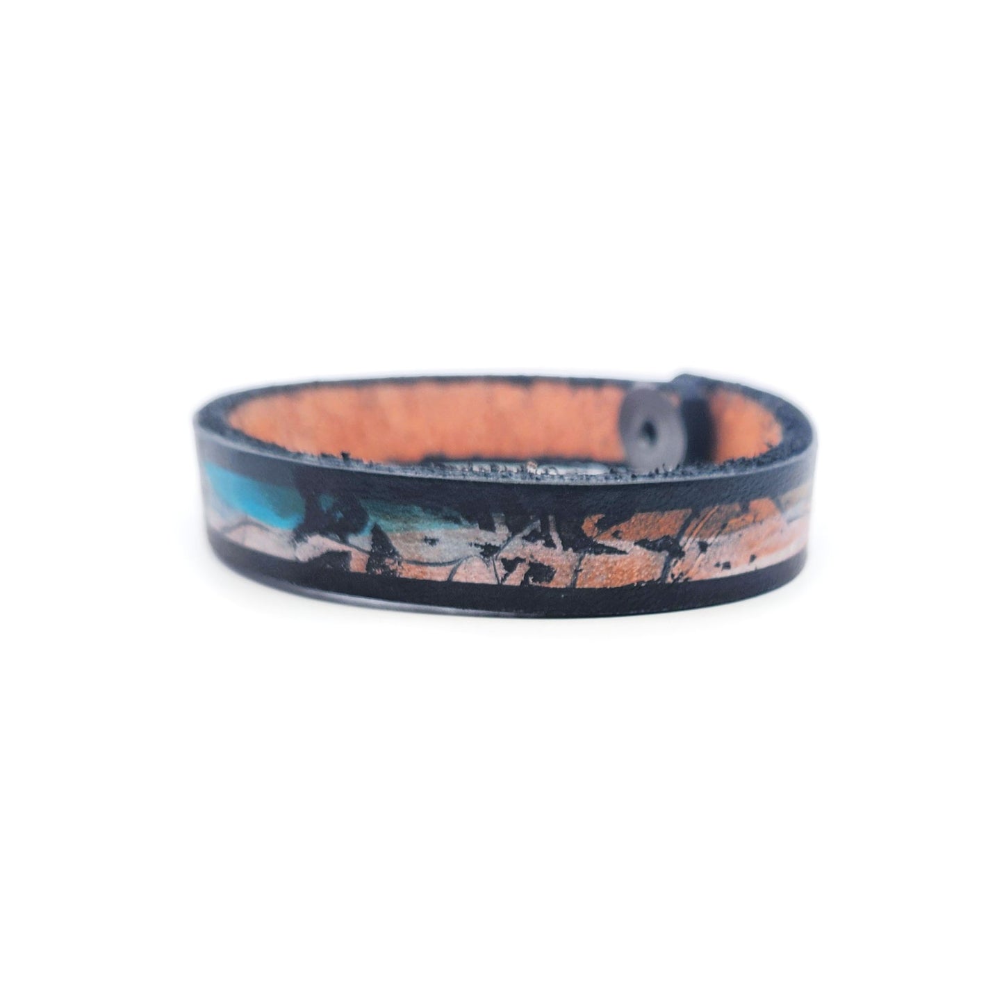 1/2" Stripes Leather Bracelet