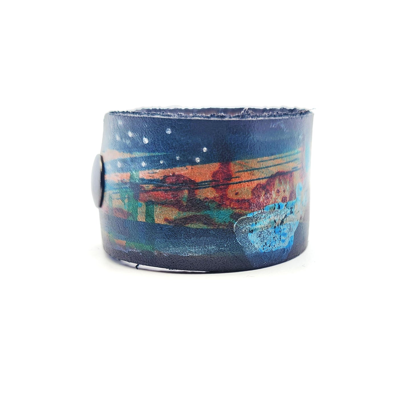 Wide Sunset Leather Bracelet