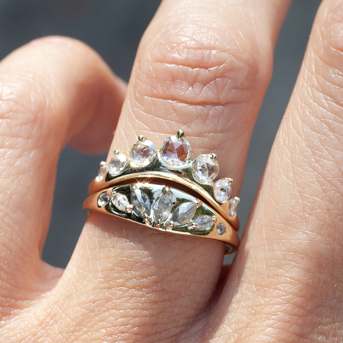 14k Yellow Ring with 0.37cts Salt & Pepper Diamonds