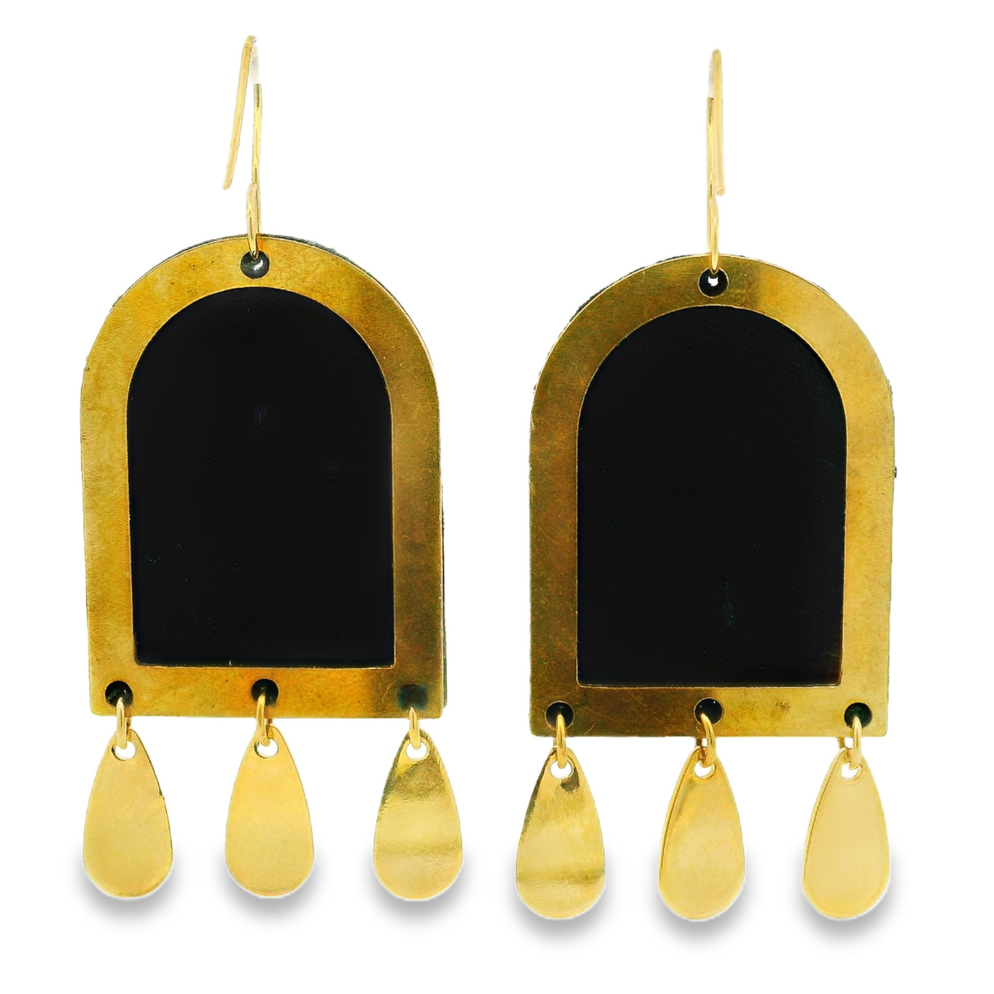 Hand Embroidered Dome in Bloom Earrings