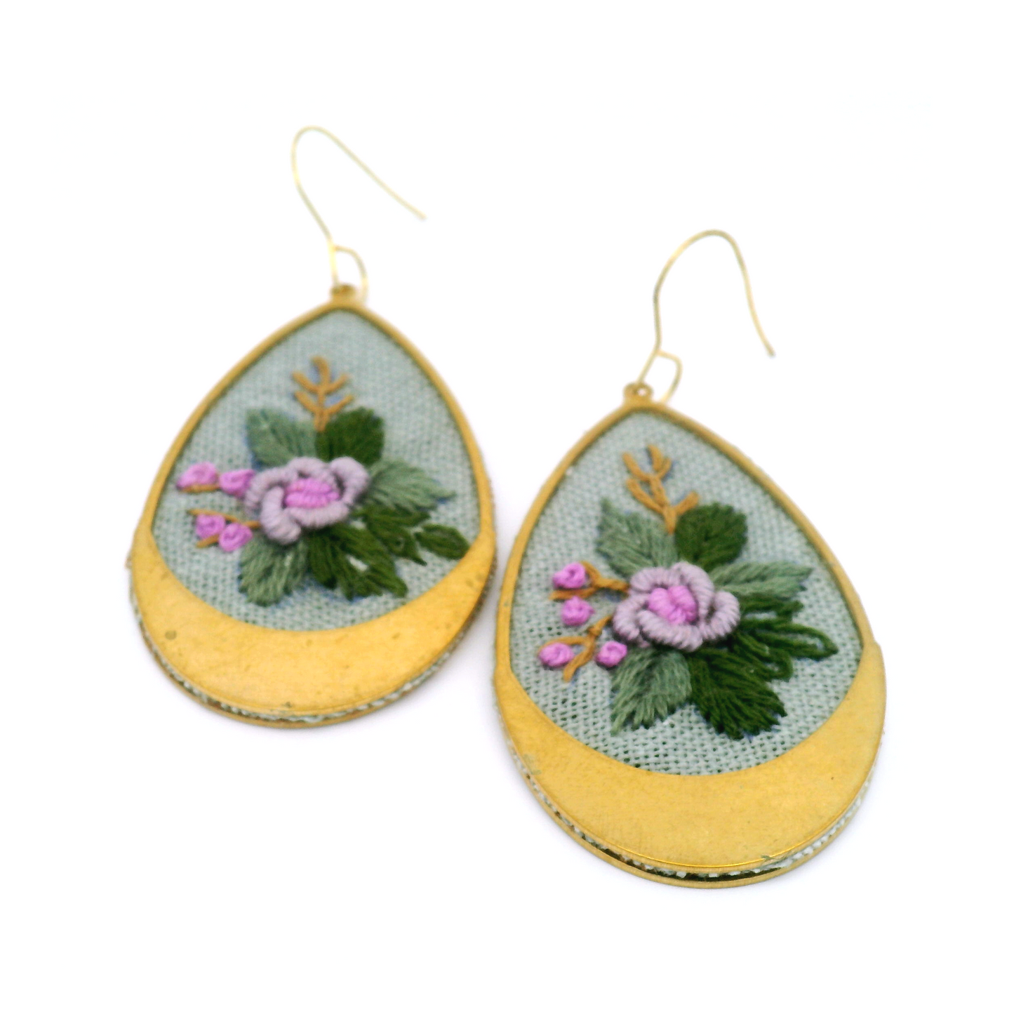 Large Teardrop Rose Earrings