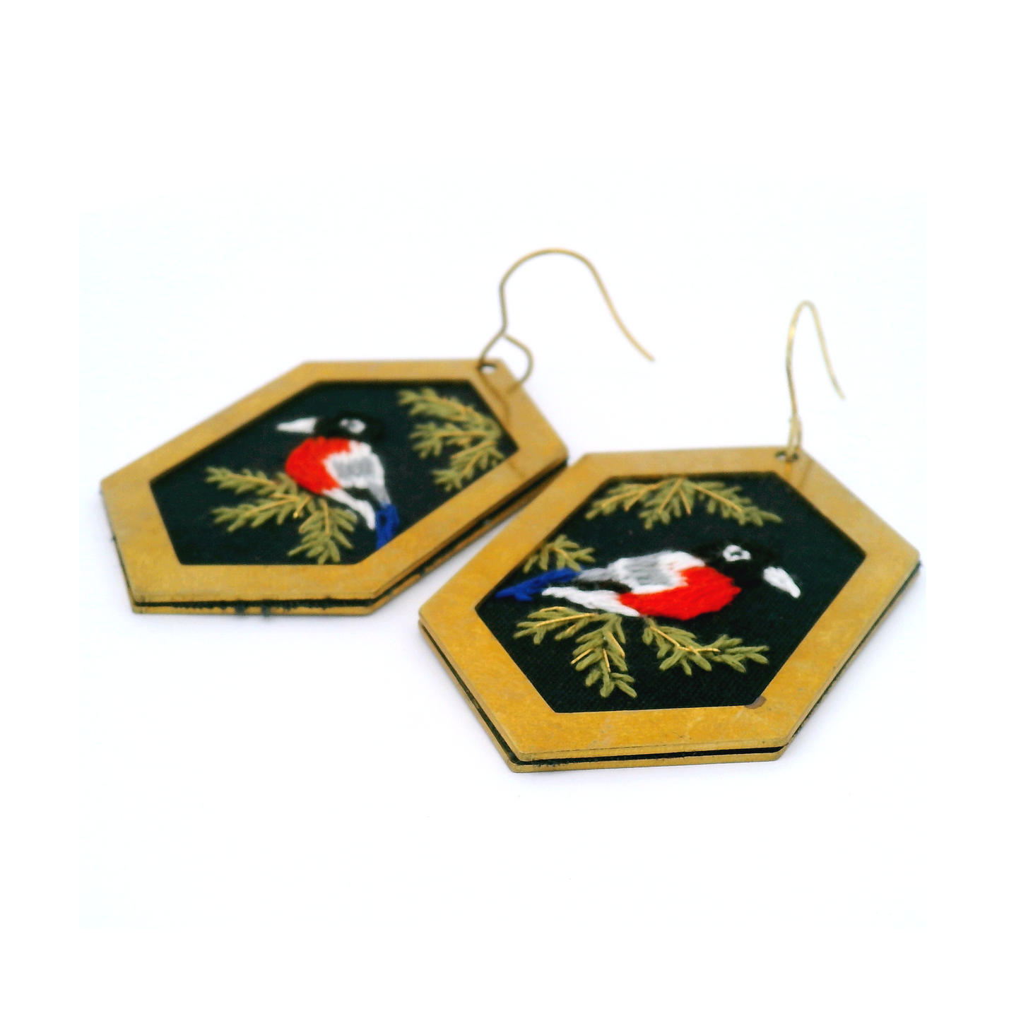 Hexagon Grosbeak Earrings