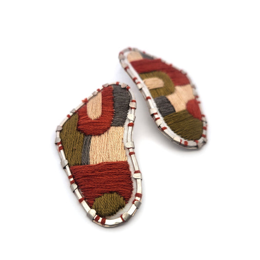 Textile Fabric Multi-Patch Earrings