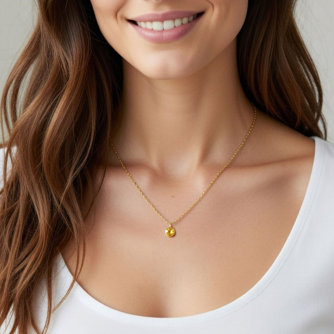 Citrine November Birthstone Necklace
