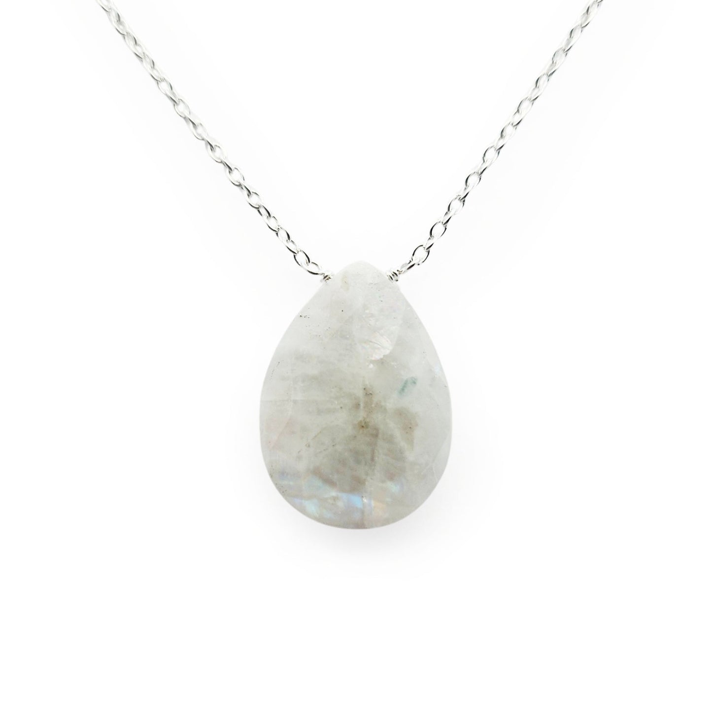 Rainbow Moonstone Pendant Necklace