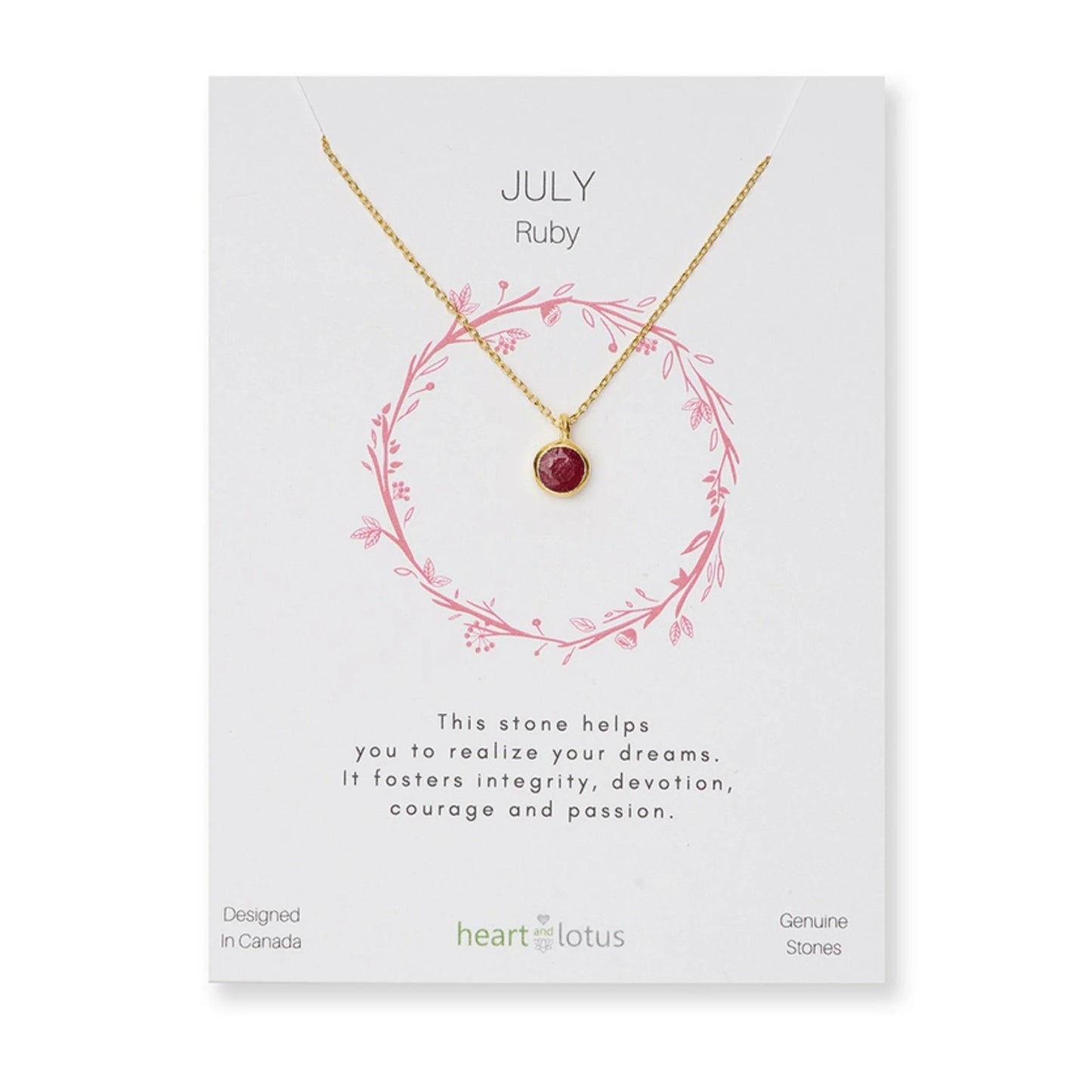 Ruby July Birthstone Necklace