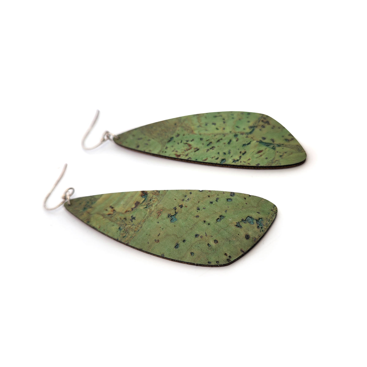 XLarge Green Cork Wing Earrings