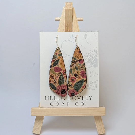 Medium Floral Cork Earrings - Wing