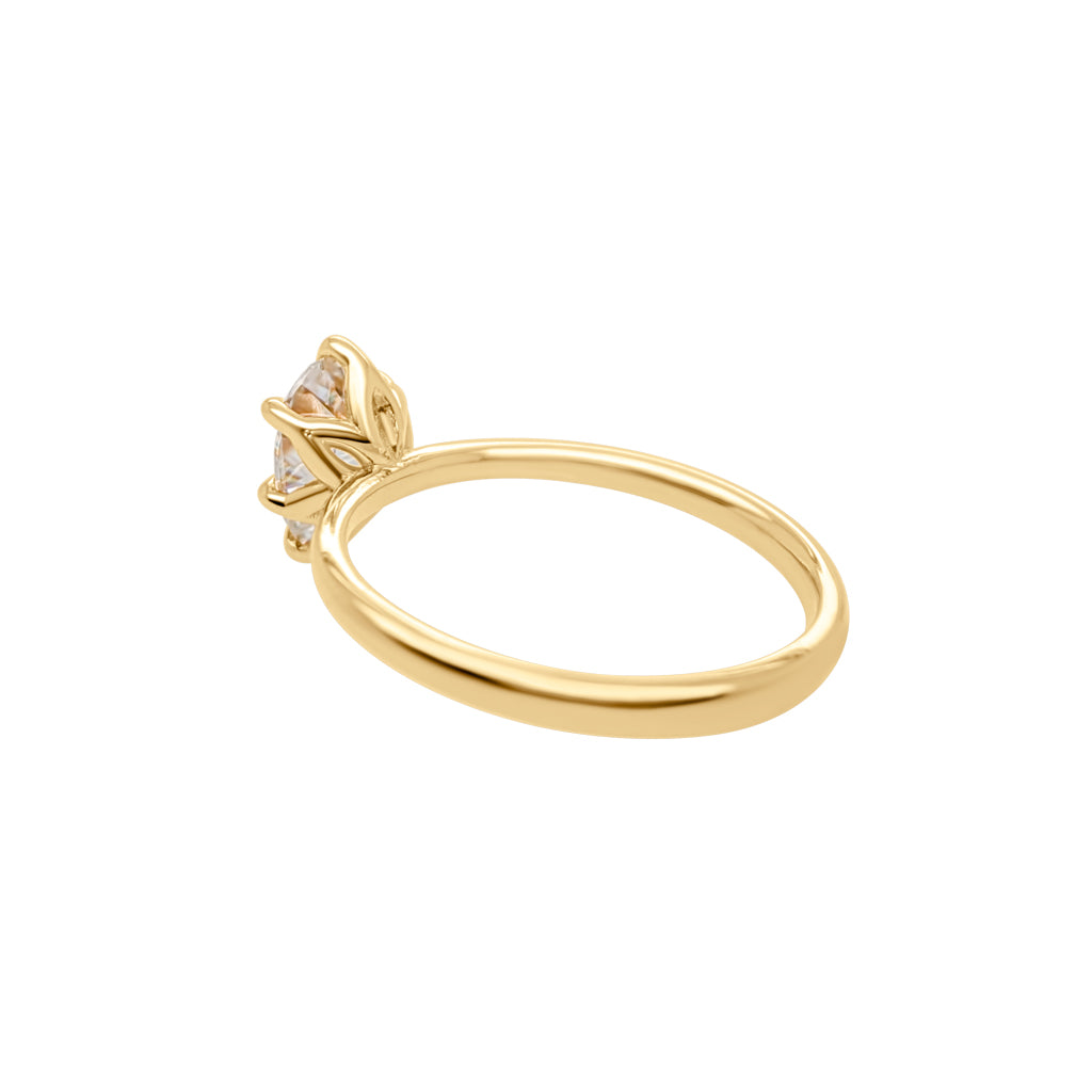 14k Yellow Solitaire with 0.75ct Pear-Cut Moissanite