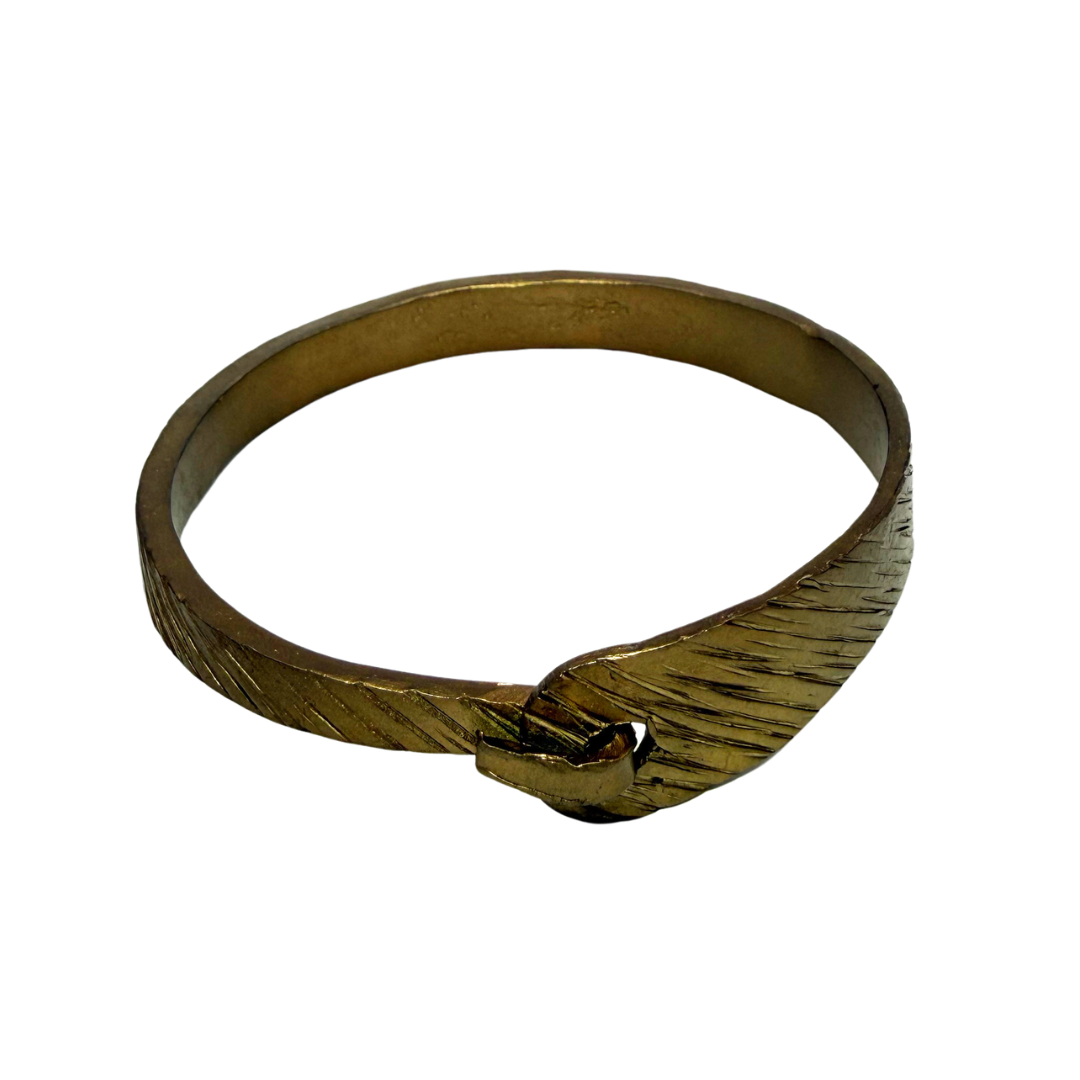 Textured Brass Hook Closure Bracelet