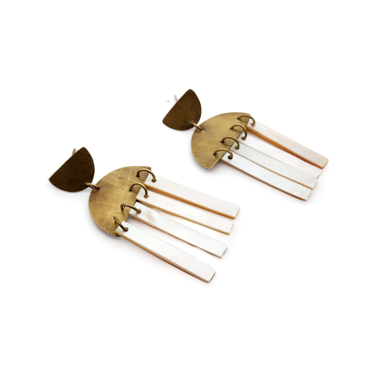 Brass Arch & Mother of Pearl Earrings