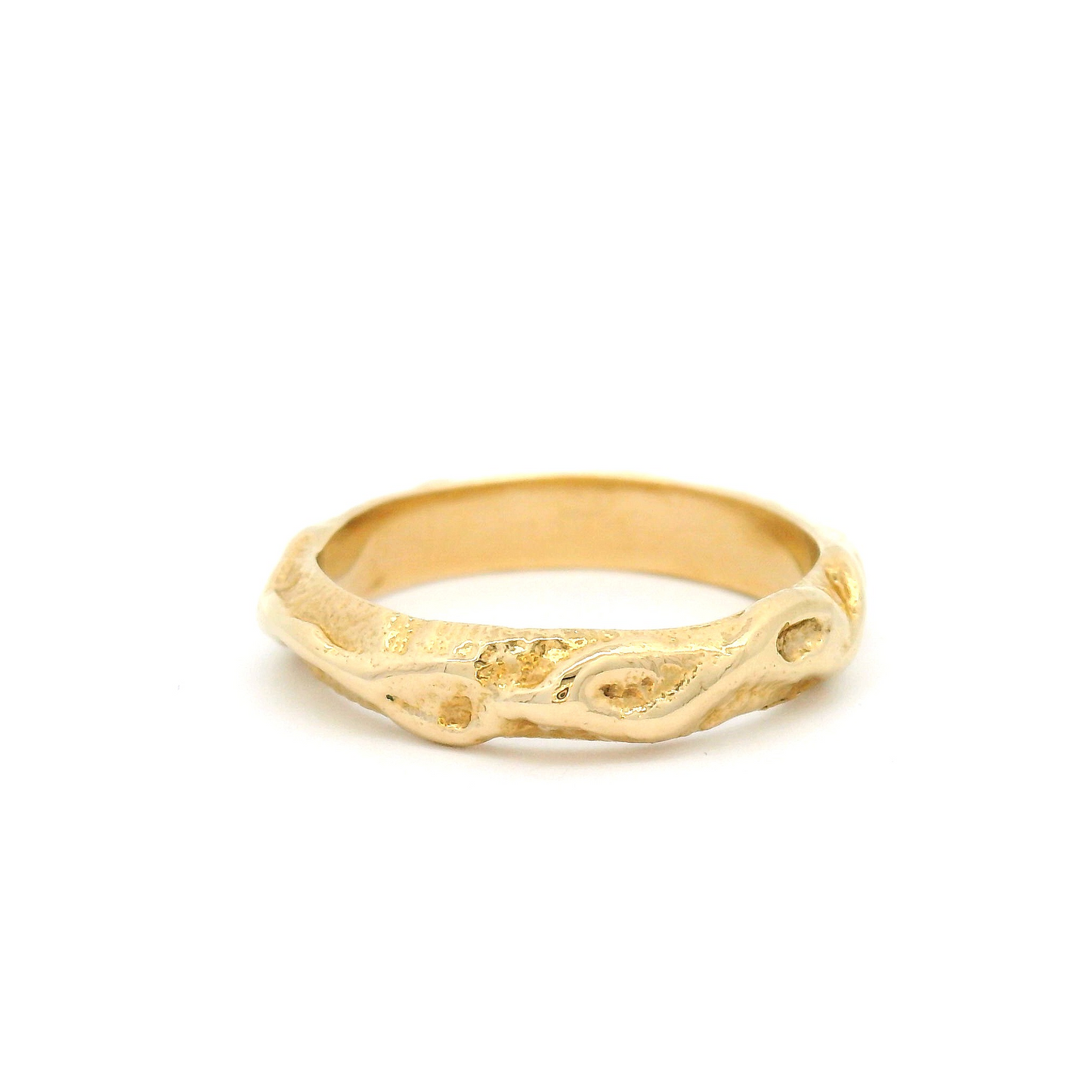 10k Yellow Textured Wedding Band