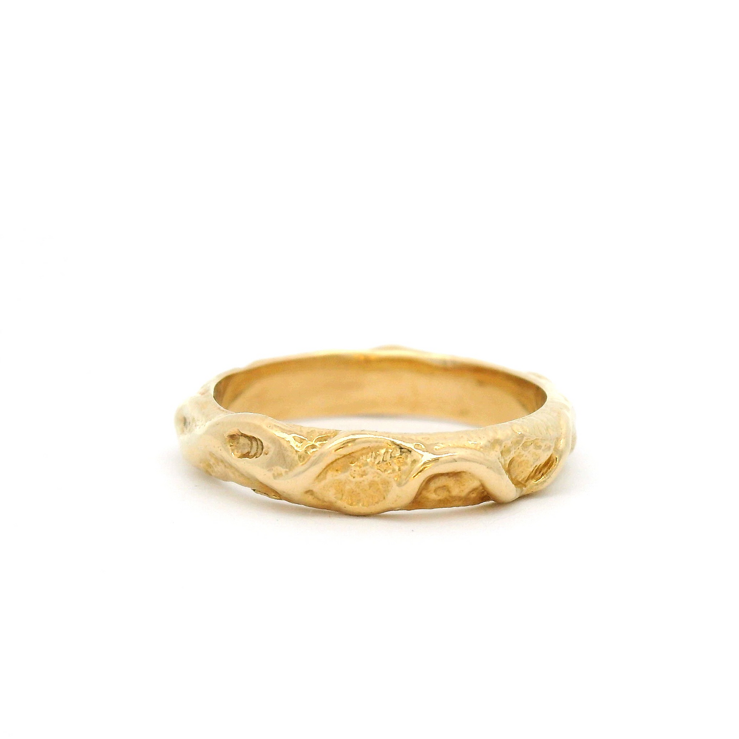 10k Yellow Textured Wedding Band