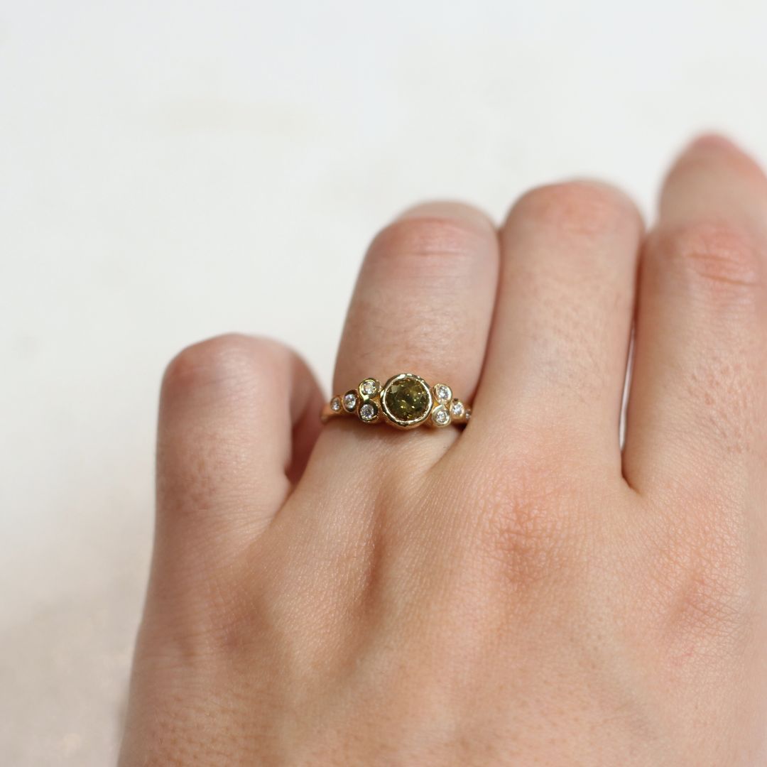 Green Sapphire Bezel Ring