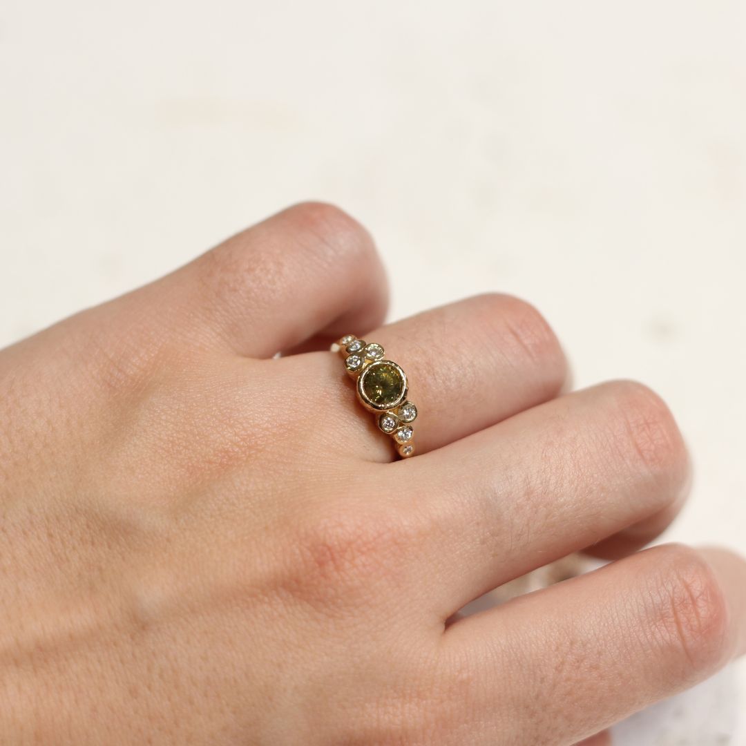 Green Sapphire Bezel Ring