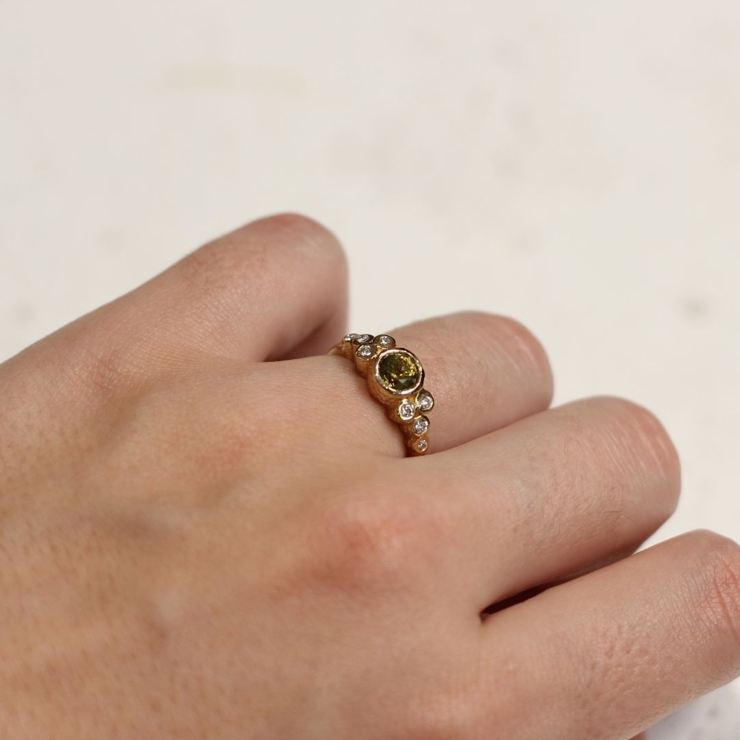 Green Sapphire Bezel Ring