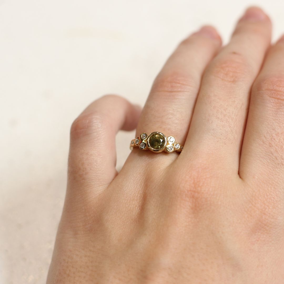 Green Sapphire Bezel Ring