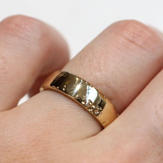 Erode - 10k Yellow Textured Wedding Band