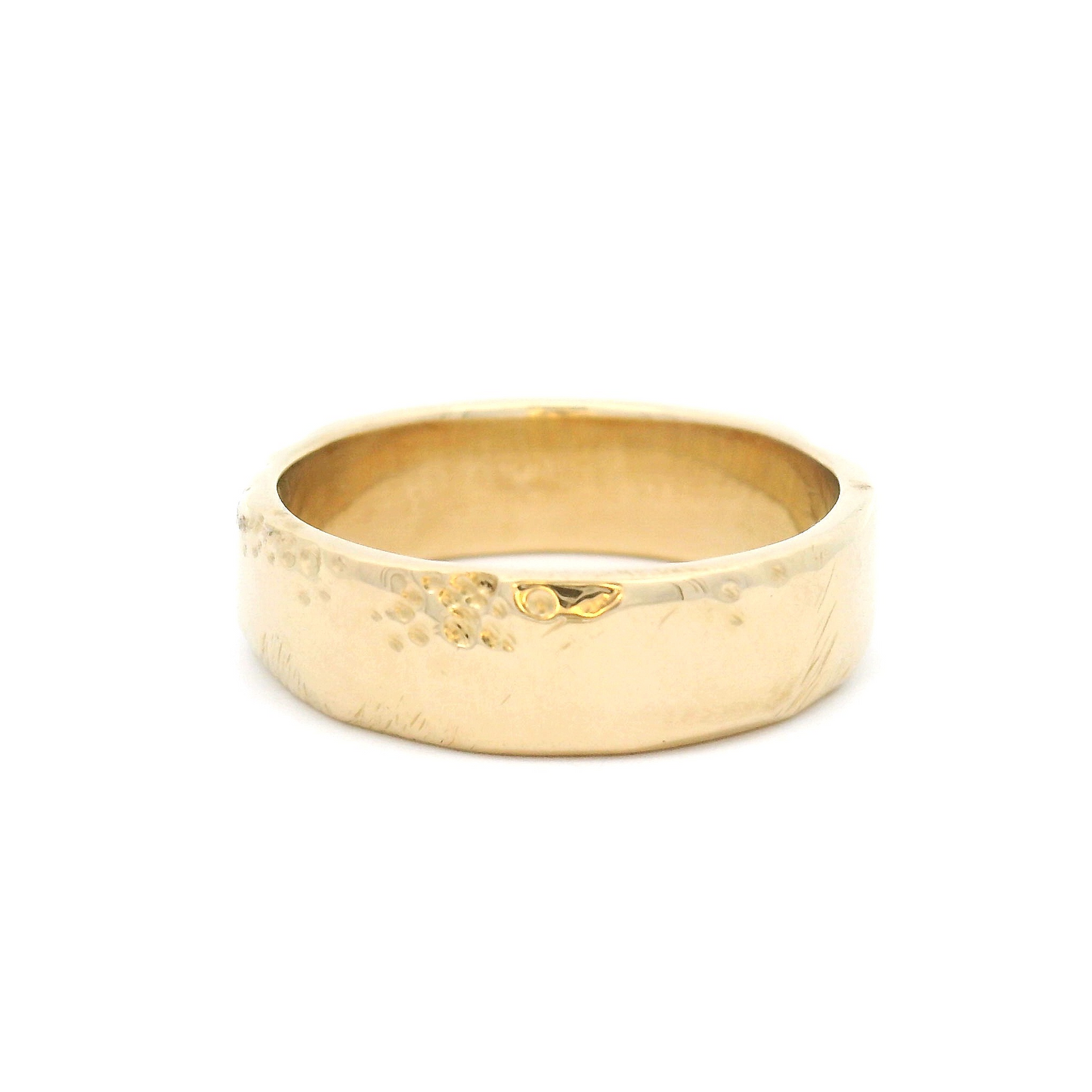 10k Yellow Textured Wedding Band