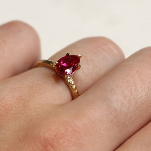 Ruby Solitaire Engagement Ring