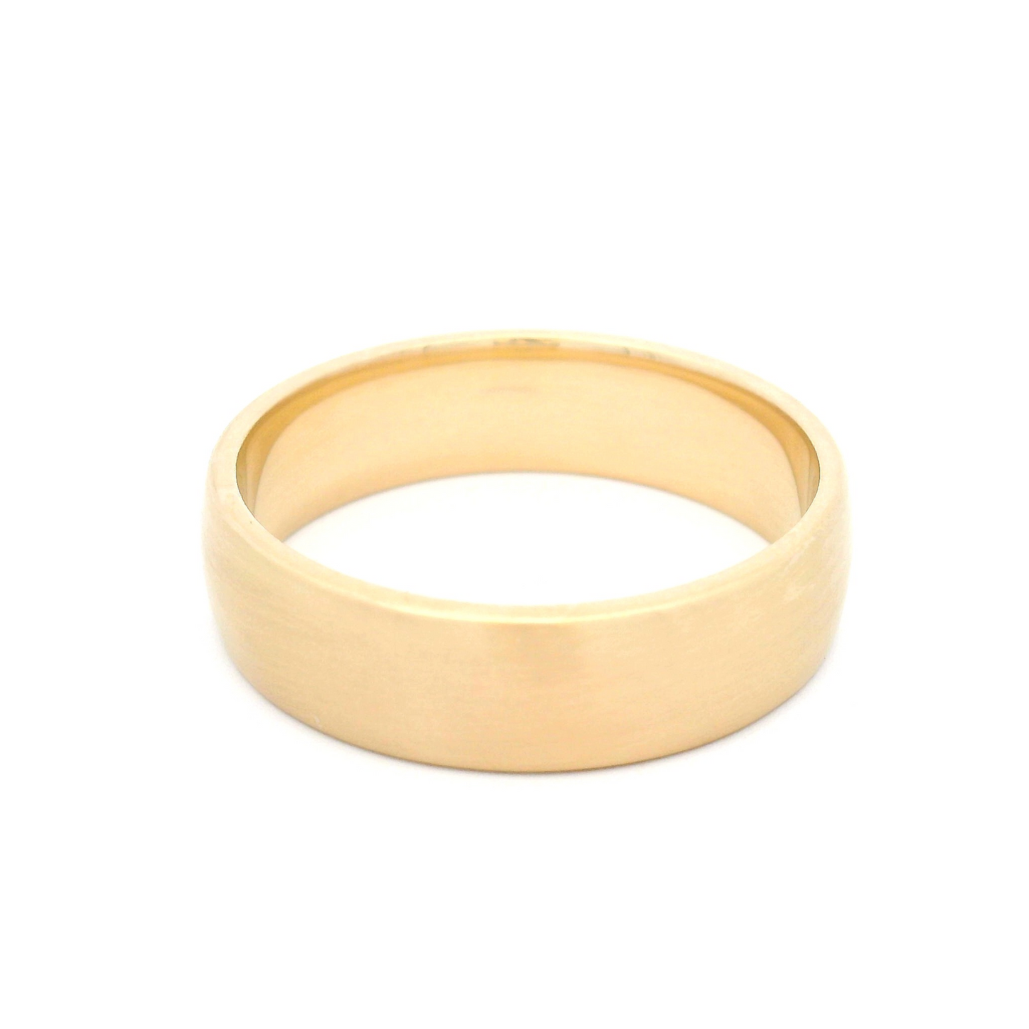 10k Yellow Satin Half-Round Wedding Band